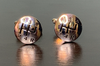 Round silver manual transmission gearshift cufflinks