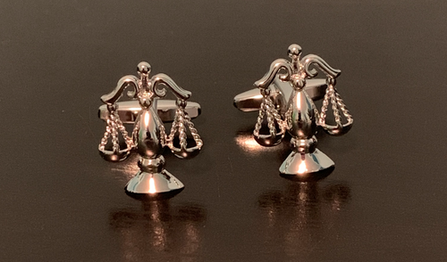 Silver scales of justice legal cufflinks