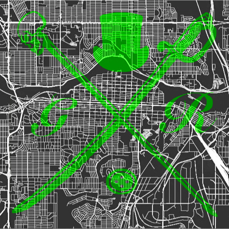 Calgary Street Map Bold Green Ladies Scarf