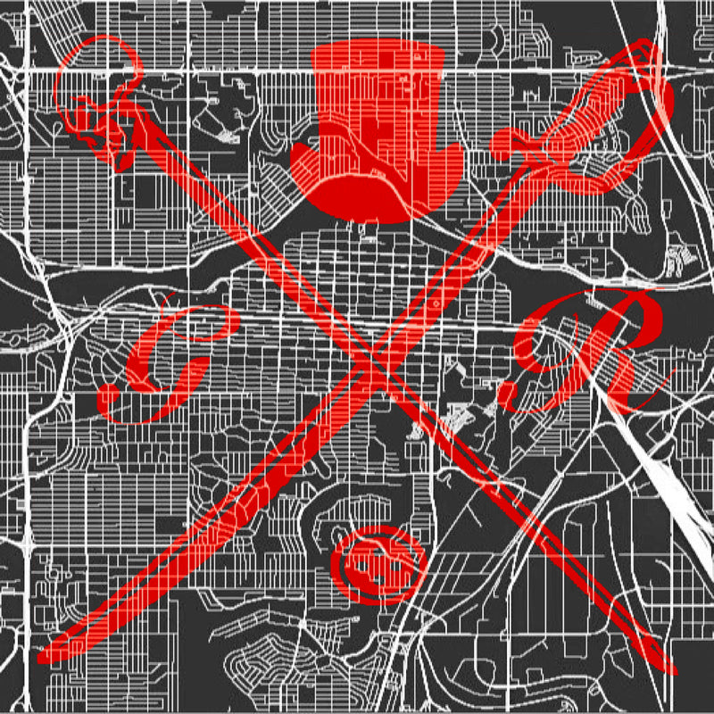 Calgary Street Map Bold Red Pocket Square
