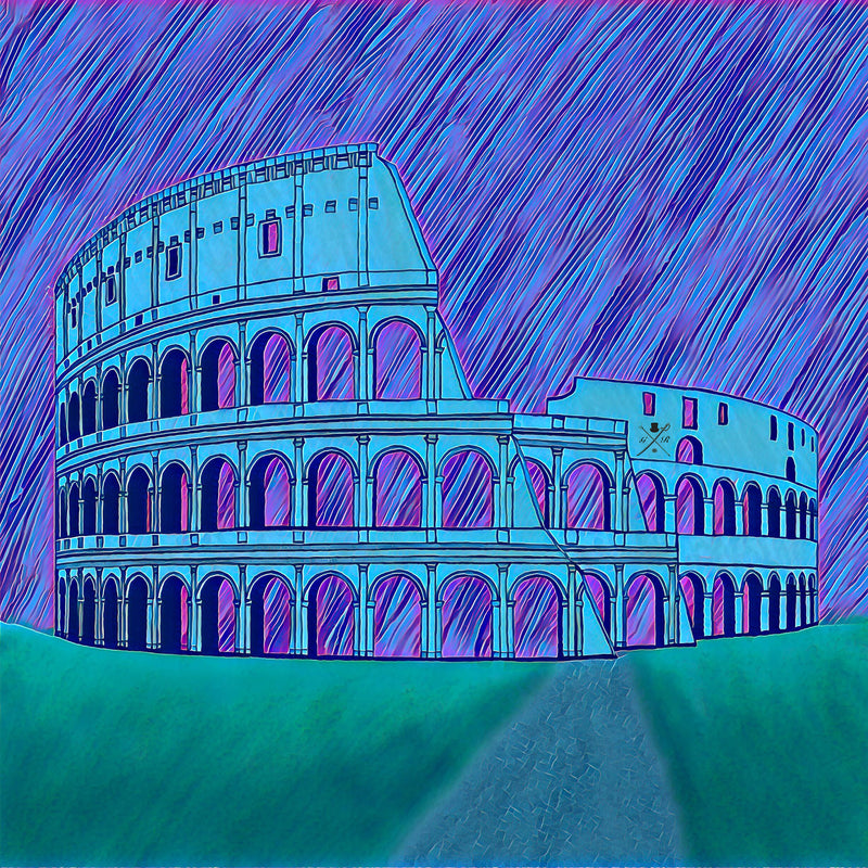 Rome - Colosseum - Blue Ladies Scarf