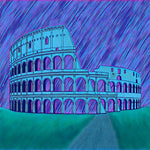 Colosseum Blue Pocket Square