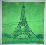 Sketch of the Eiffel Tower  on a mint green background