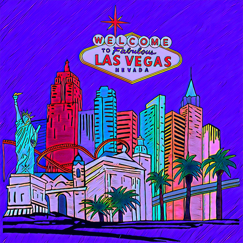 Fabulous Las Vegas Electric Blue Pocket Square