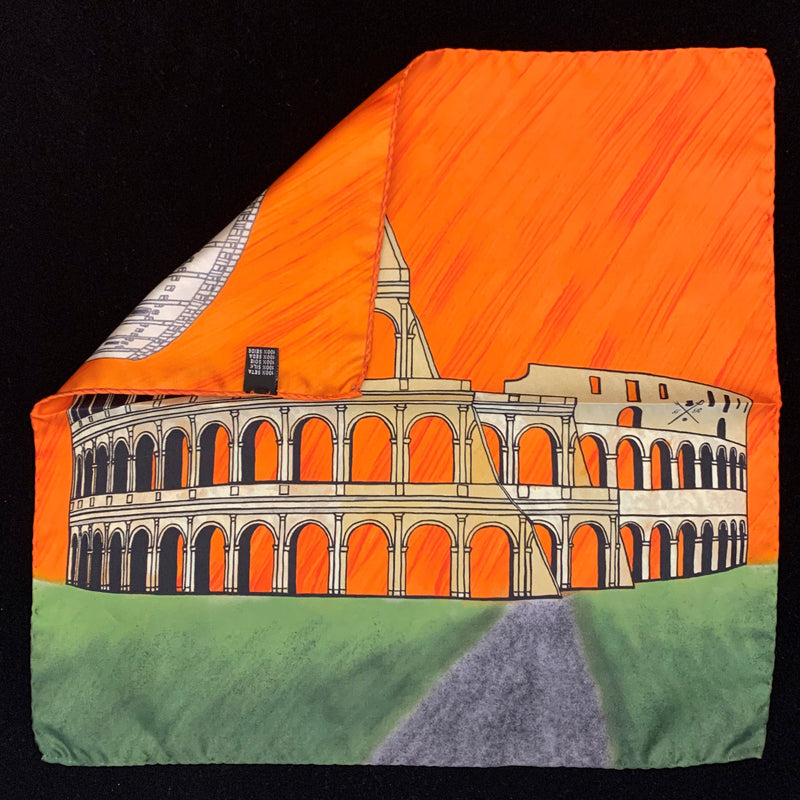 Sketch of the Colosseum in orange, sandstone and green