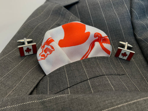 Canada red and white enamel cufflinks