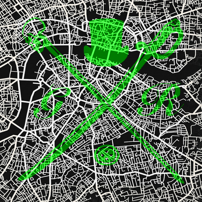 London Street Map Bold Green Ladies Scarf