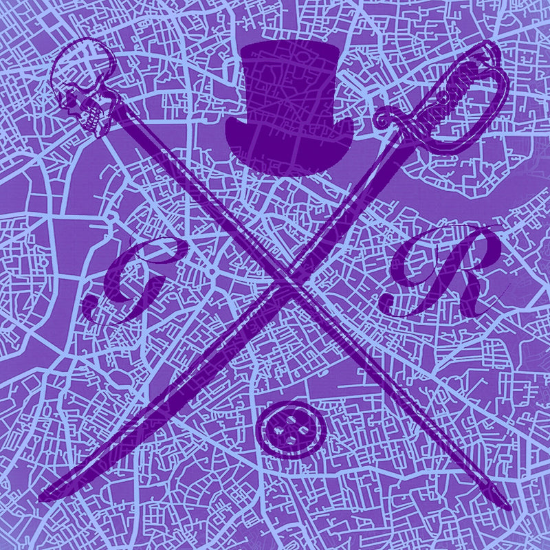 London Street Map Purple Ladies Scarf