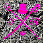 London Street Map Hot Pink Ladies Scarf