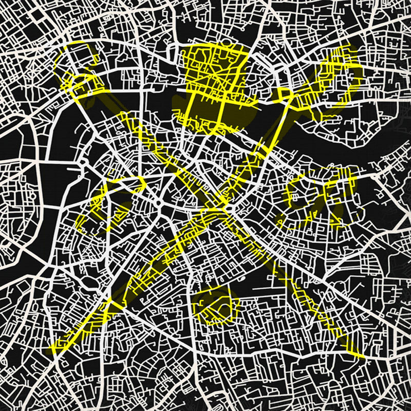 London Street Map Bold Yellow Ladies Scarf