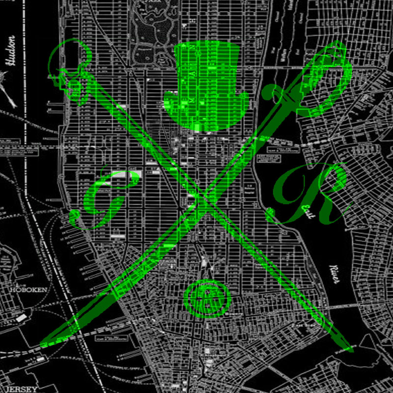 New York Street Map Bold Green Ladies Scarf