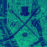 New York city vector map in mint with the Gentleman Rogue logo superimposed on top