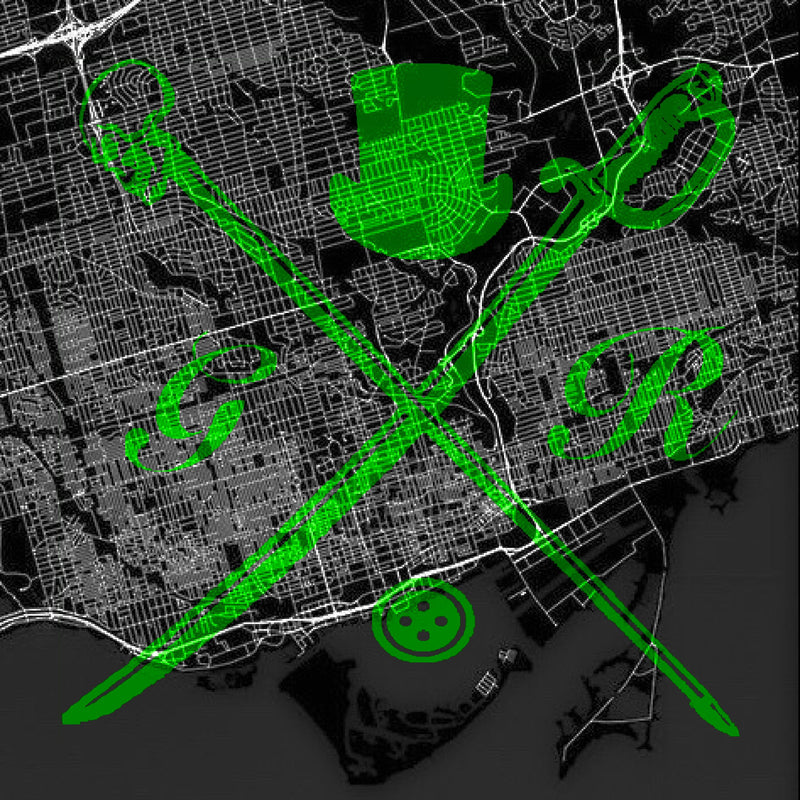 Toronto Street Map Bold Green Ladies Scarf