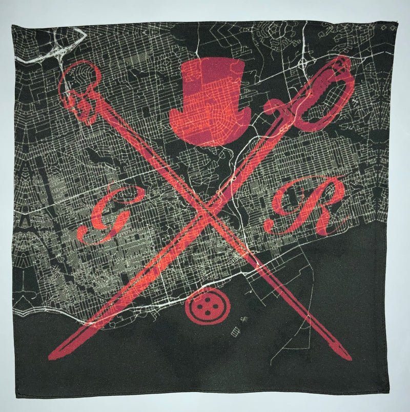 Toronto Street Map Bold Red Ladies Scarf
