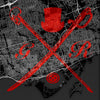 Toronto Street Map Bold Red Ladies Scarf