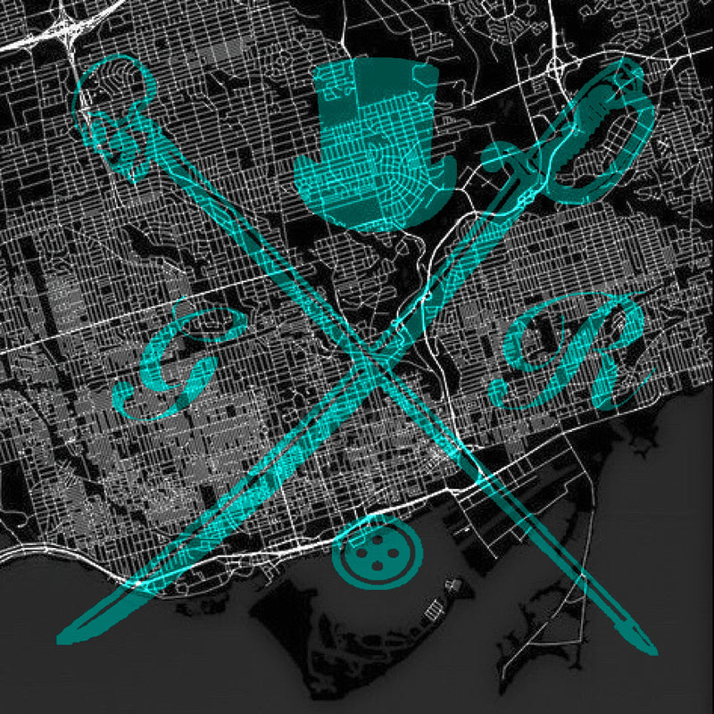 Toronto Street Map Bold Teal